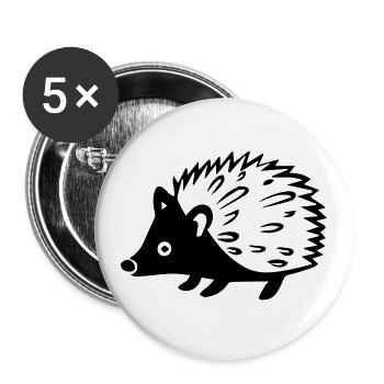 Igel - Buttons groß 56 mm (5er Pack) - Weiß - Vorne