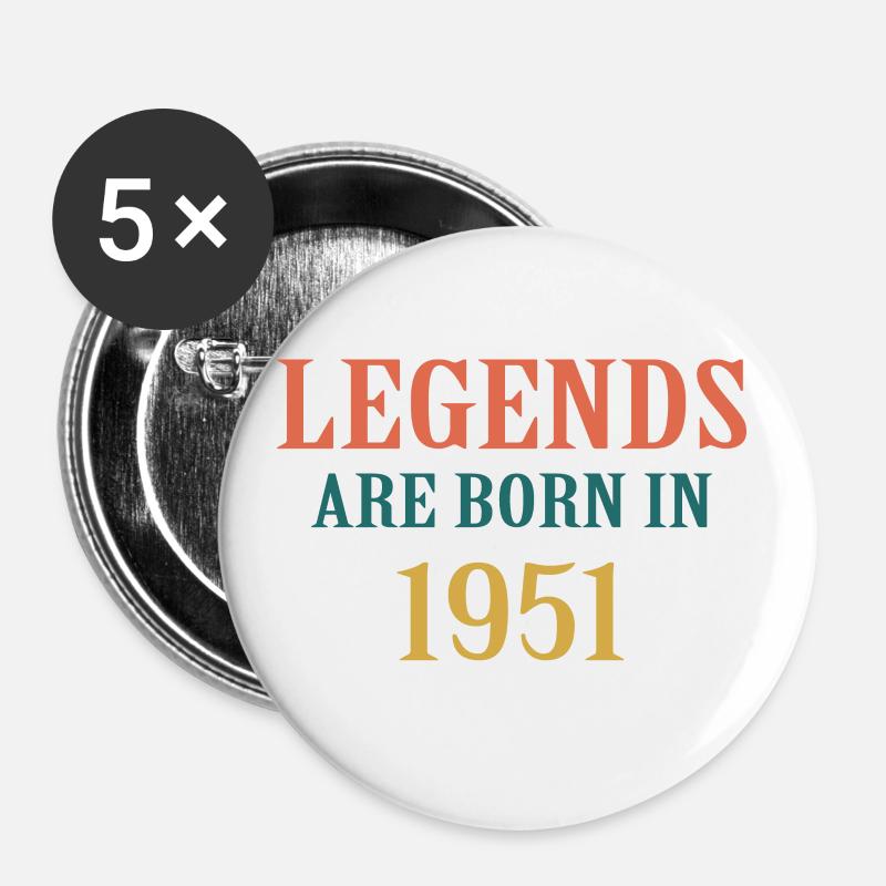 legends 1951 - Buttons large 2.2''/56 mm (5-pack) - white
