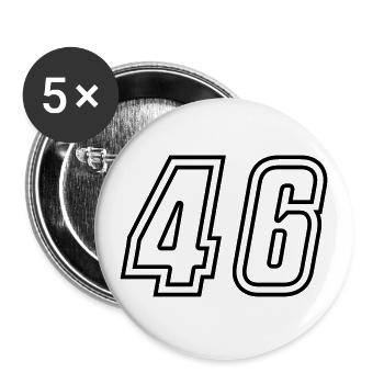 46 Number number - Buttons large 2.2''/56 mm (5-pack) - white - Front