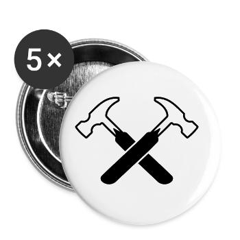 Symbole du marteau - Lot de 5 grands badges (56 mm) - blanc - Devant