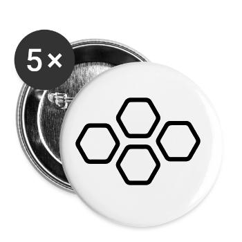 Beekeeper symbol - Buttons large 2.2''/56 mm (5-pack) - white - Front