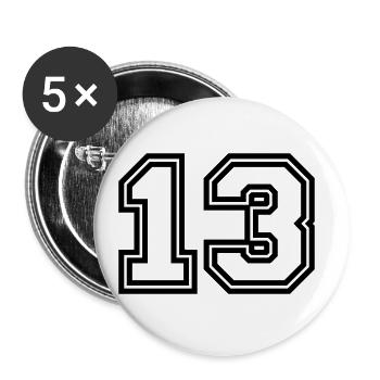 13 Symbole numérique - Lot de 5 grands badges (56 mm) - blanc - Devant