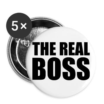 The real boss - Buttons groß 56 mm (5er Pack) - Weiß - Vorne