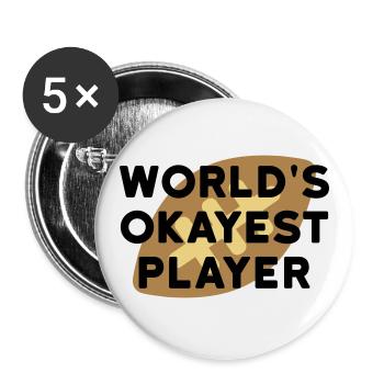 World's okayest player (Football im Hintergrund) - Buttons groß 56 mm (5er Pack) - Weiß - Vorne