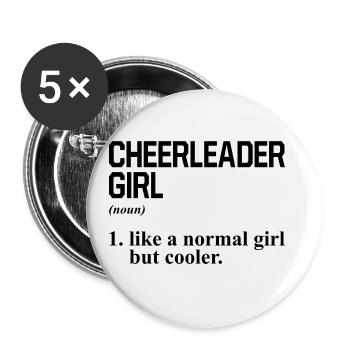 Cheerleading Girl Noun Defintion Cheerleader Cheer - Buttons groß 56 mm (5er Pack) - Weiß - Vorne