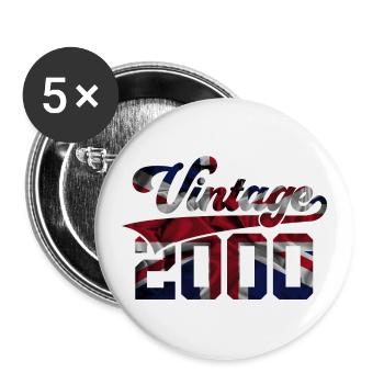 VINTAGE 2000 UK 26TH BIRTHDAY - Buttons large 2.2''/56 mm (5-pack) - white - Front