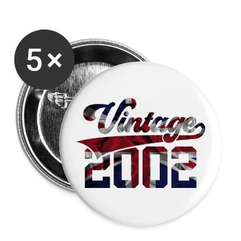 VINTAGE 2002 UK 24TH BIRTHDAY - Buttons large 2.2''/56 mm (5-pack) - white - Front