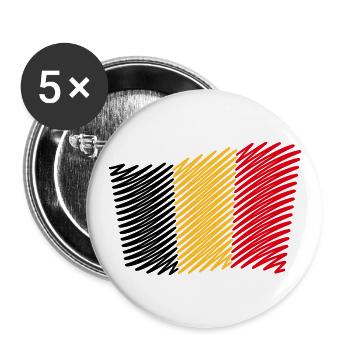 Flag Of Belgium / Tricolour (Scribble) - Buttons large 2.2''/56 mm (5-pack) - white - Front