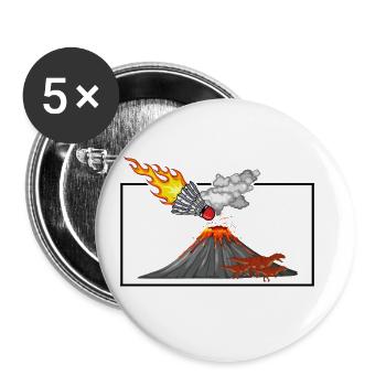 Dinosaur Graphic Badminton Player Shuttlecock Spor - Buttons groß 56 mm (5er Pack) - Weiß - Vorne