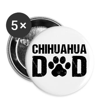 Chihuahua Papa Chihuahua Chiens - Lot de 5 grands badges (56 mm) - blanc - Devant