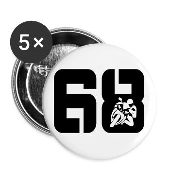 68 Motards motards - Lot de 5 grands badges (56 mm) - blanc - Devant