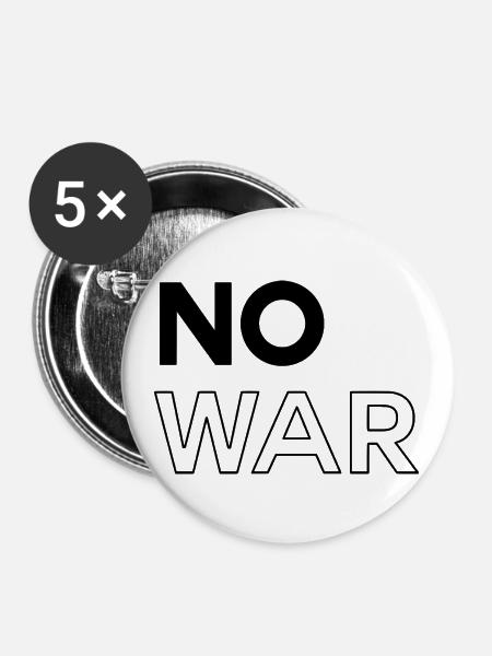 No War - Buttons groß 56 mm (5er Pack) - Weiß