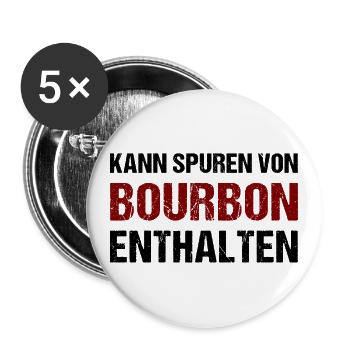 Kann Spuren Von Bourbon Enthalten Whisky - Buttons groß 56 mm (5er Pack) - Weiß - Vorne
