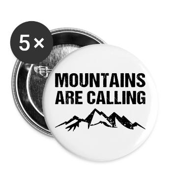 Mountains Are Calling Berge Outdoor - Buttons large 2.2''/56 mm (5-pack) - white - Front
