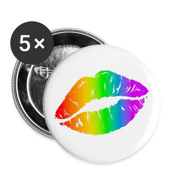 Le baiser de la fierté - Lot de 5 grands badges (56 mm) - blanc - Devant