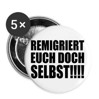 Remigrez vous-mêmes - Lot de 5 grands badges (56 mm) - blanc - Devant