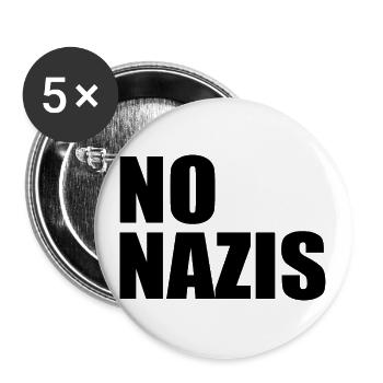 Pas de nazis - Lot de 5 grands badges (56 mm) - blanc - Devant