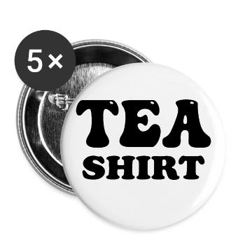Tea Funny Teashirt - Buttons large 2.2''/56 mm (5-pack) - white - Front