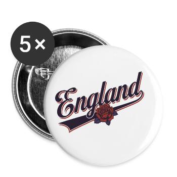 England für einen London Fan - Buttons groß 56 mm (5er Pack) - Weiß - Vorne
