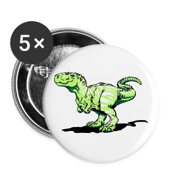 Tyrannosaurus rex (3 colors) - Buttons large 2.2''/56 mm (5-pack) - white - Front