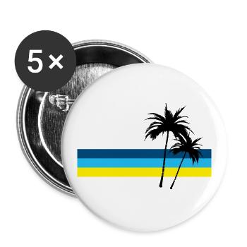 Palmen - Buttons groß 56 mm (5er Pack) - Weiß - Vorne