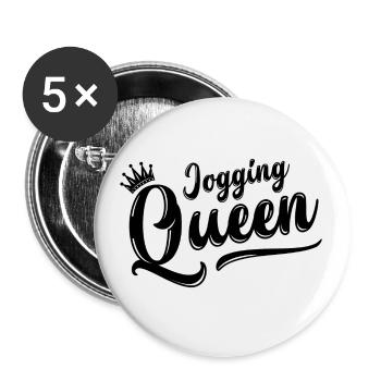 Jogging Queen Queen Jogging Running Sports Gift - Buttons large 2.2''/56 mm (5-pack) - white - Front