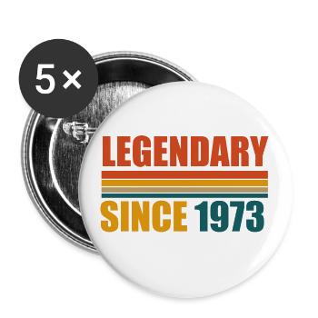 Legendär seit 1973 - Buttons groß 56 mm (5er Pack) - Weiß - Vorne