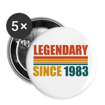 Legendär seit 1983 - Buttons groß 56 mm (5er Pack) - Weiß - Vorne