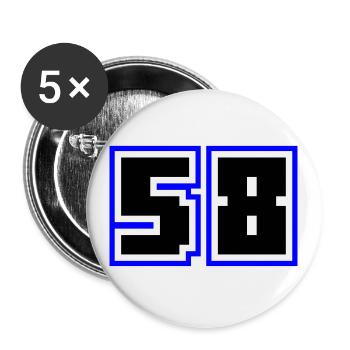 58 number symbol - Buttons large 2.2''/56 mm (5-pack) - white - Front