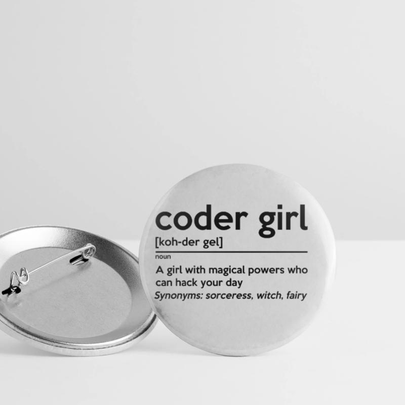 Coding Girl Definition Noun Software Developer Pro Buttons groß 56 mm (5er Pack)