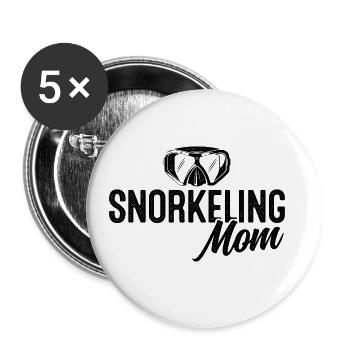 Snorkeling Mom Scuba Diver Diving Snorkeling Snork - Buttons groß 56 mm (5er Pack) - Weiß - Vorne