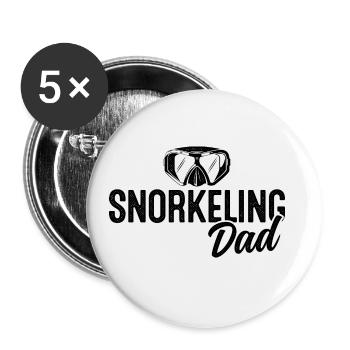 Snorkeling Dad Scuba Diver Diving Snorkeling Snork - Buttons groß 56 mm (5er Pack) - Weiß - Vorne