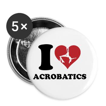 I Love Acrobatics Graphic Acrobat Gymnastics Gymna - Buttons groß 56 mm (5er Pack) - Weiß - Vorne
