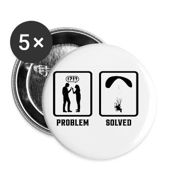 Problem Solved Paragliding Parachute Paraglider Sk - Buttons groß 56 mm (5er Pack) - Weiß - Vorne
