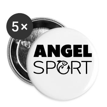Angelsport - Buttons groß 56 mm (5er Pack) - Weiß - Vorne