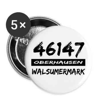 46147 Oberhausen Walsumermark - Buttons groß 56 mm (5er Pack) - Weiß - Vorne