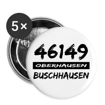 46149 Oberhausen Buschhausen - Buttons groß 56 mm (5er Pack) - Weiß - Vorne