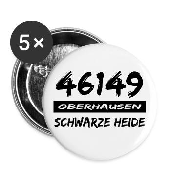 46149 Oberhausen Schwarze Heide - Buttons groß 56 mm (5er Pack) - Weiß - Vorne