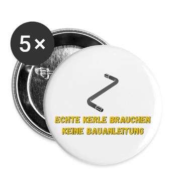 real guys don't need building instructions - Buttons large 2.2''/56 mm (5-pack) - white - Front