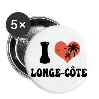 j aime le longe côte - Lot de 5 grands badges (56 mm) - blanc - Devant