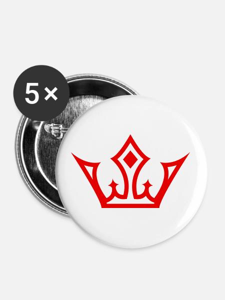 crown de - Buttons groß 56 mm (5er Pack) - Weiß
