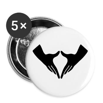 Yoga Yoni Mudra - Lot de 5 grands badges (56 mm) - blanc - Devant