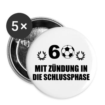 60th Birthday Football Birthday Gift - Buttons large 2.2''/56 mm (5-pack) - white - Front