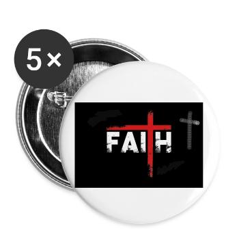 Faith Defying in God Christian Faith Jesus - Buttons large 2.2''/56 mm (5-pack) - white - Front