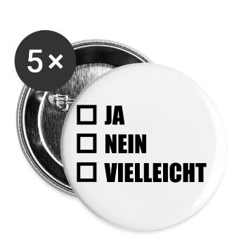 ja nein ankreuzen - Buttons groß 56 mm (5er Pack) - Weiß - Vorne