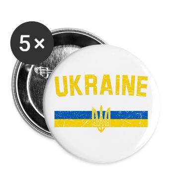 Ukraine - Buttons large 2.2''/56 mm (5-pack) - white - Front