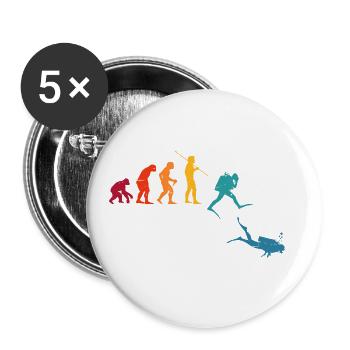 Evolution Graphic Diver Diving Scuba Diver Apnoe S - Buttons groß 56 mm (5er Pack) - Weiß - Vorne