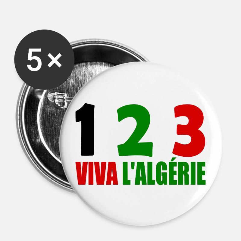 algeria - Buttons large 2.2''/56 mm (5-pack) - white
