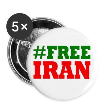 Free iran - Buttons groß 56 mm (5er Pack) - Weiß - Vorne