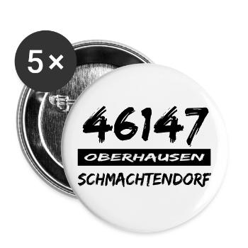 46147 Oberhausen Schmachtendorf - Buttons groß 56 mm (5er Pack) - Weiß - Vorne